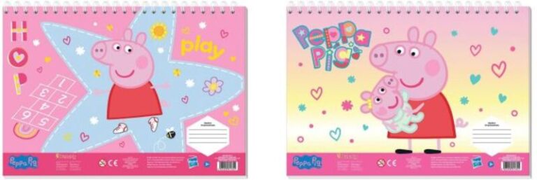 Peppa Pig Μπλοκ Ζωγραφικής 23x33 40 Φύλλων Με Αυτοκόλλητα Στένσιλ-1Τμχ (000482853)