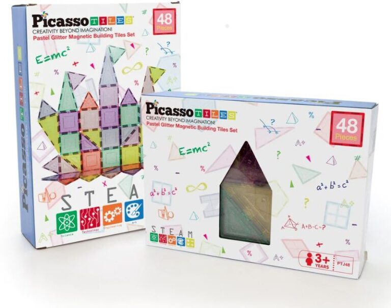 Picasso Tiles Pastel Glitter Building Set 48Τμχ (PTJ48)