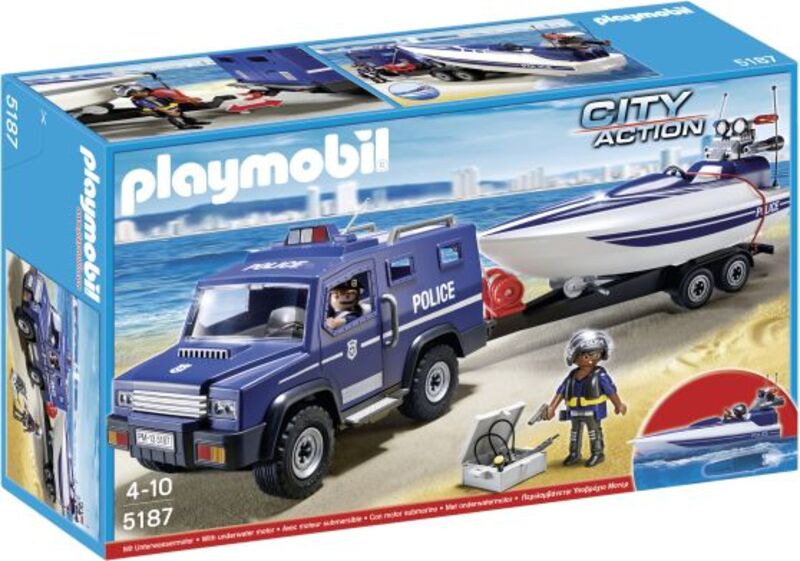Playmobil Αστυνομικό Όχημα Με Ταχύπλοο (5187)