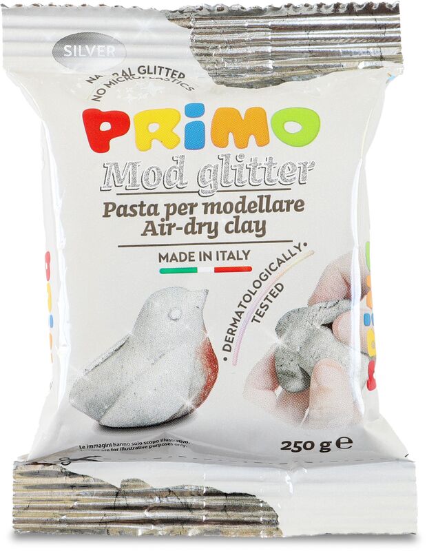 Primo Πηλός Glitter Silver 250gr (2858MOD250G11)