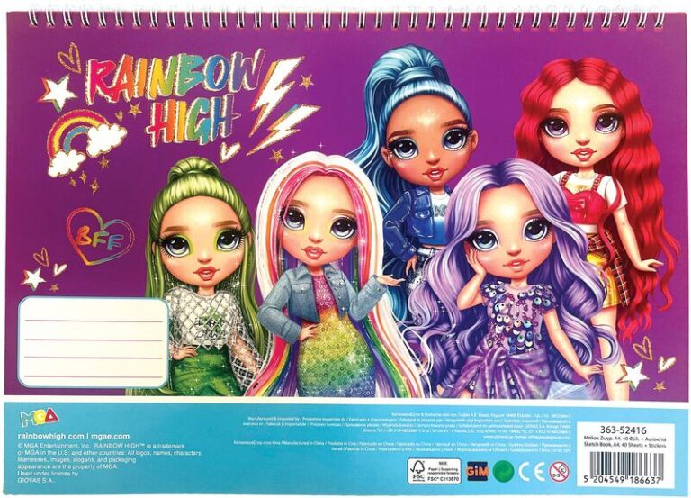 Rainbow High Μπλοκ Ζωγραφικής Α4+Stickers (363-52416)