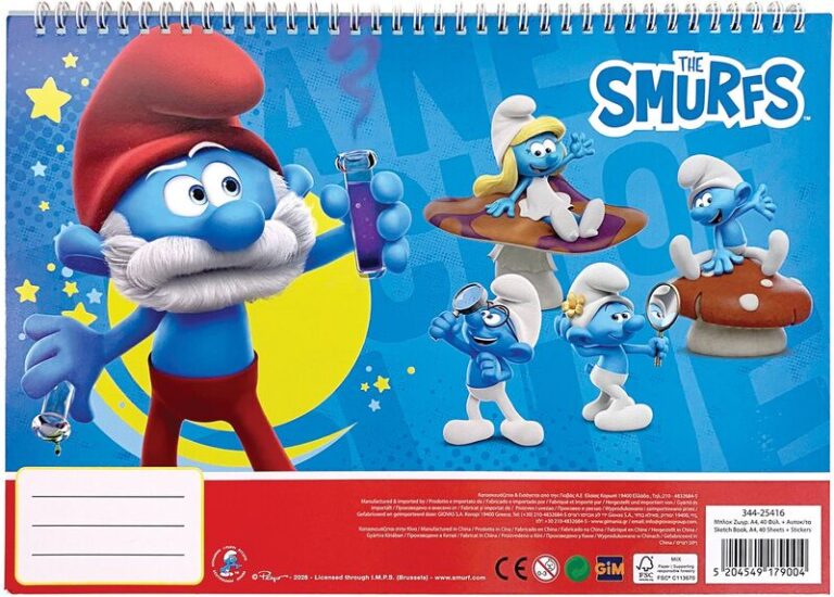 Smurfs Μπλοκ Ζωγραφικής Α4+Stickers (344-25416)