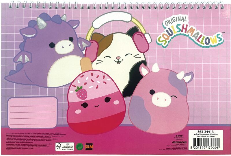 Squishmallows Μπλοκ Ζωγραφικής Α4 30 Φύλλων (363-34413)