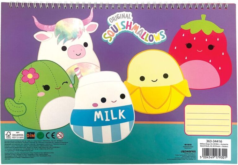 Squishmallows Μπλοκ Ζωγραφικής Α4+Stickers (363-34416)