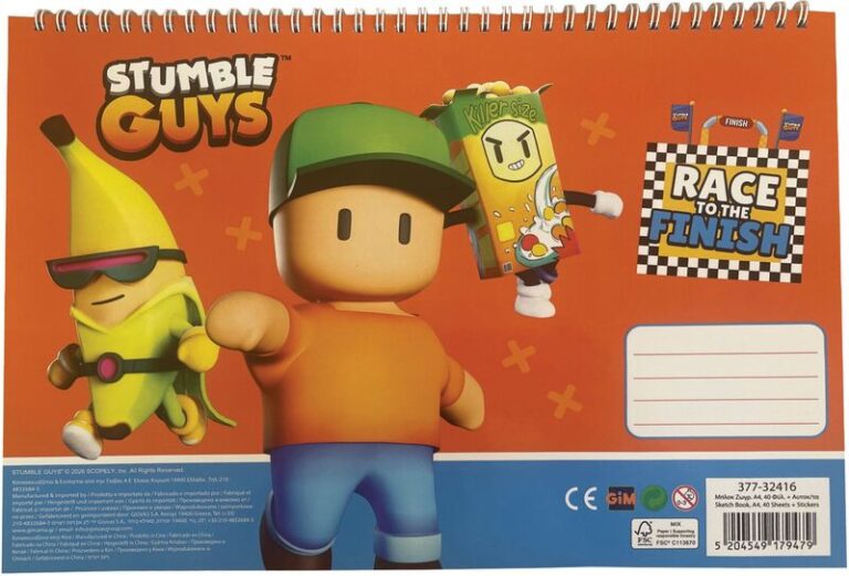 Stumble Guys Μπλοκ Ζωγραφικής Α4+Stickers (377-32416)