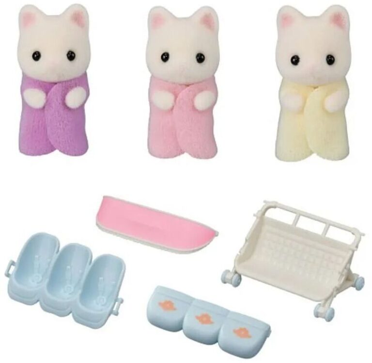 Sylvanian Families Floral Cat Τρίδυμα & Καρότσι (5880)