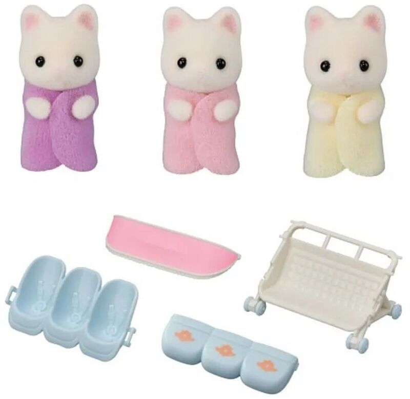 Sylvanian Families Floral Cat Τρίδυμα & Καρότσι (5880)