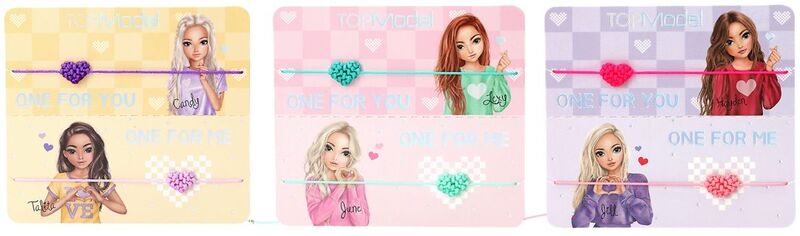 Top Model Bracelet Σετ Heart-3 Σχέδια (D13930)