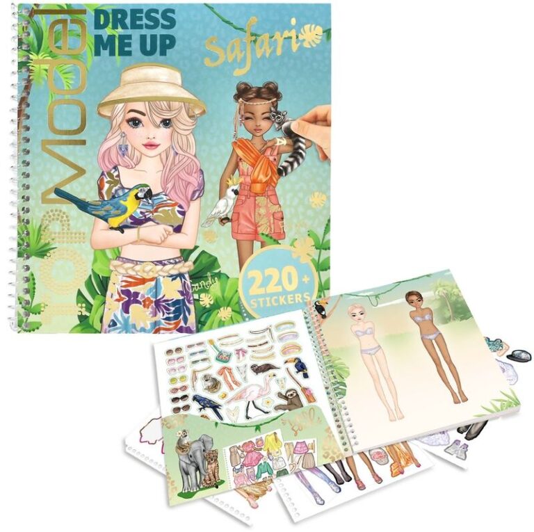 Top Model Μπλοκ Με Αυτοκόλλητα-Dress Me Up Safari (D13831)