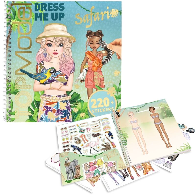 Top Model Μπλοκ Με Αυτοκόλλητα-Dress Me Up Safari (D13831)
