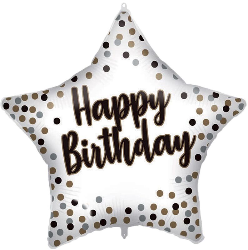 Μπαλόνι Foil Happy Birthday White-Gold 46cm (92417)