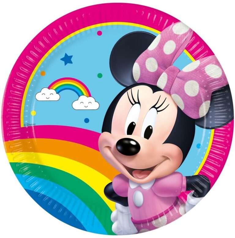 Πιάτα Μεγάλα Minnie Rainbow Makes Me Smile 23cm 8Τμχ (97238)